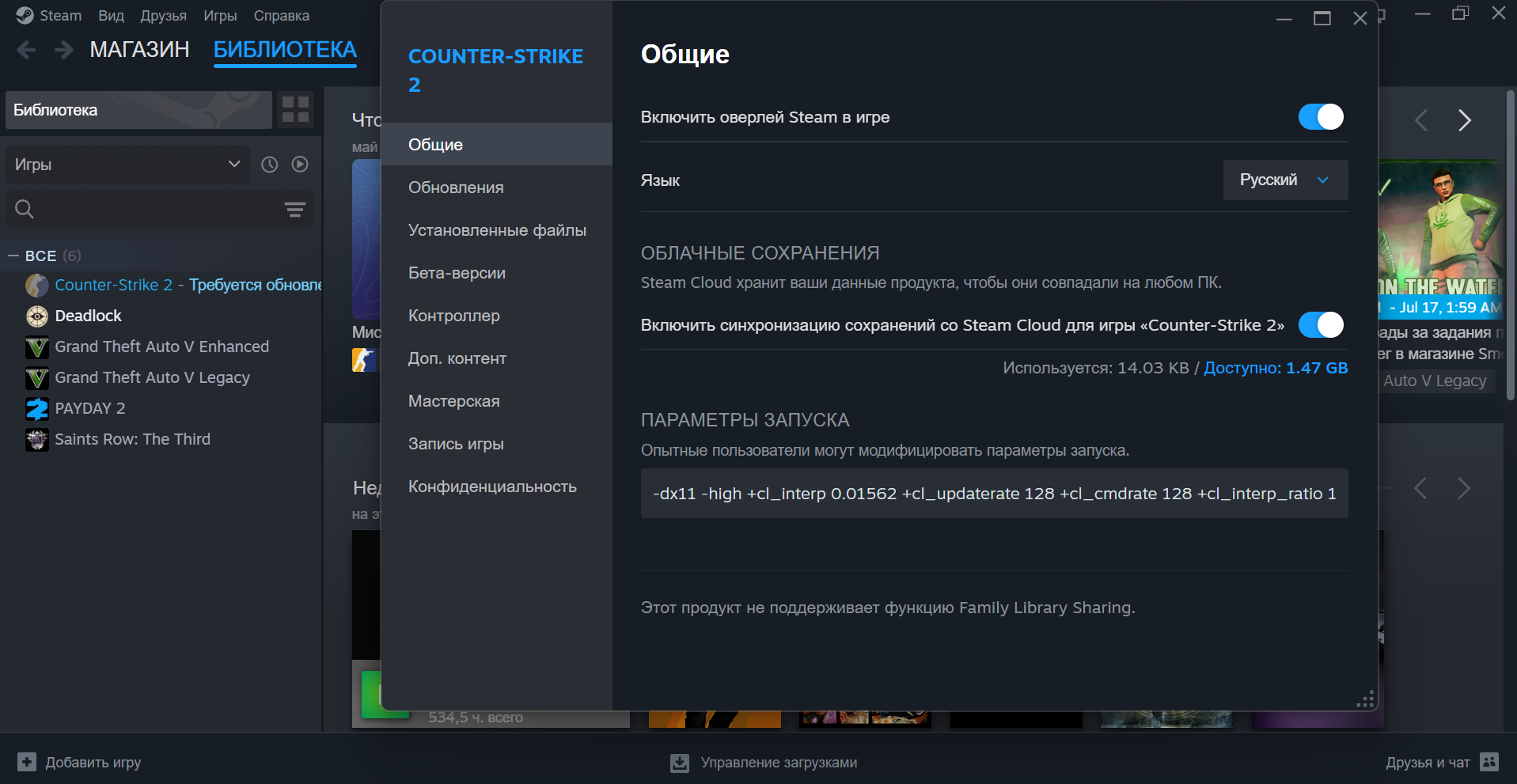 Где найти параметры запуска в Steam