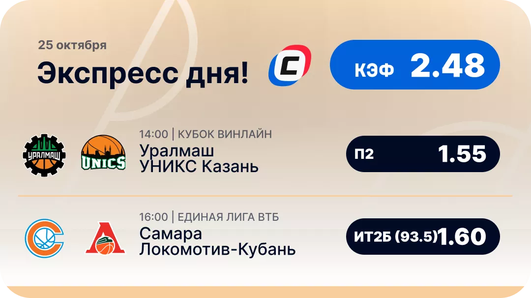 Баскетбольный экспресс дня на 25 октября