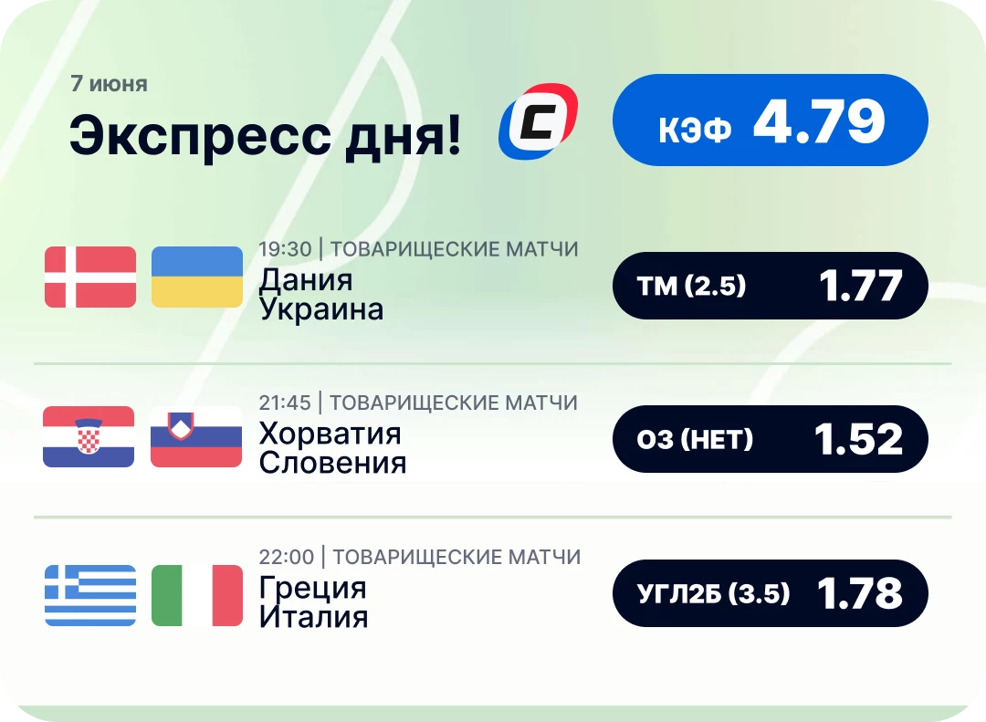 Экспресс дня на футбол на 7 июня