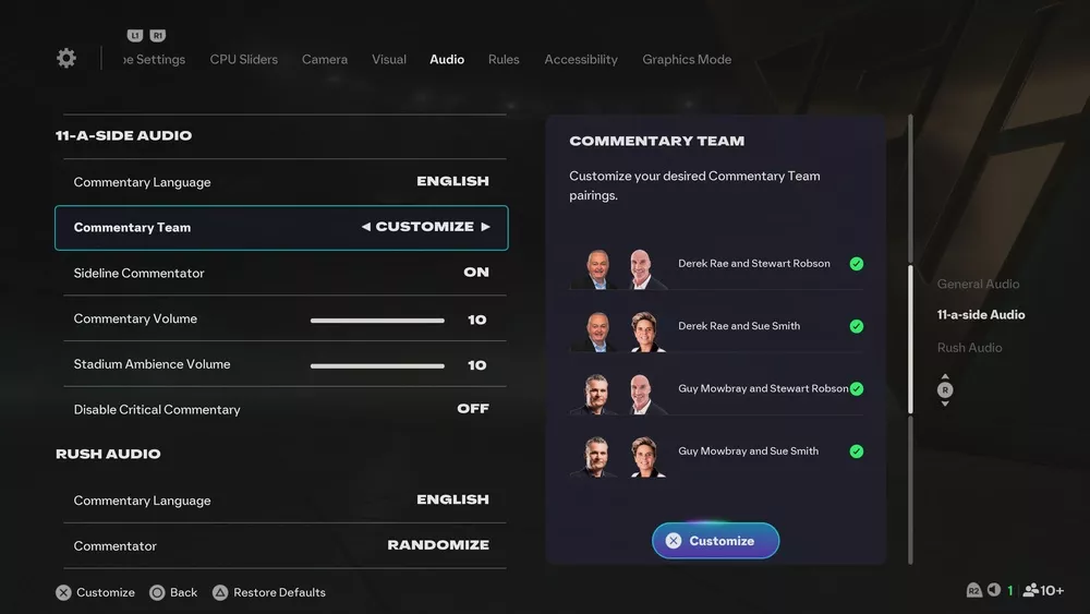 Настройки EA FC 26