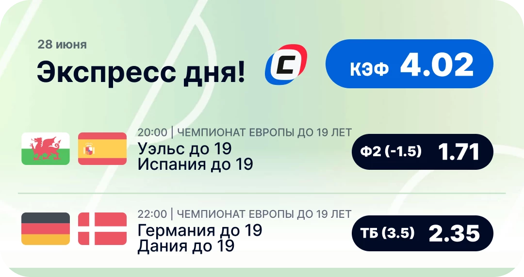 Экспресс дня на футбол на 28 июня