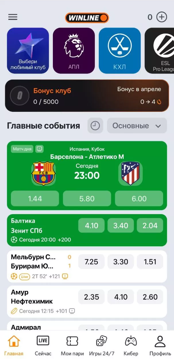 Приложение Винлайн