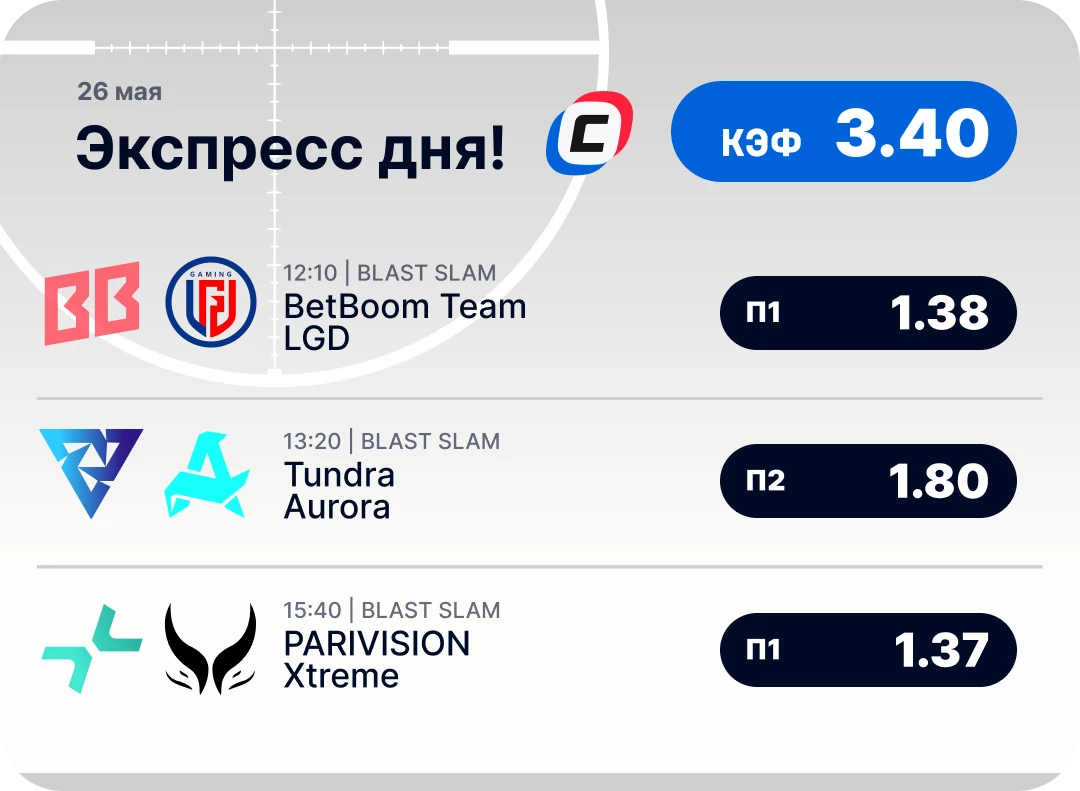 Экспресс от СТАВКА ТВ Экспресс дня на Dota 2 на 26 мая
