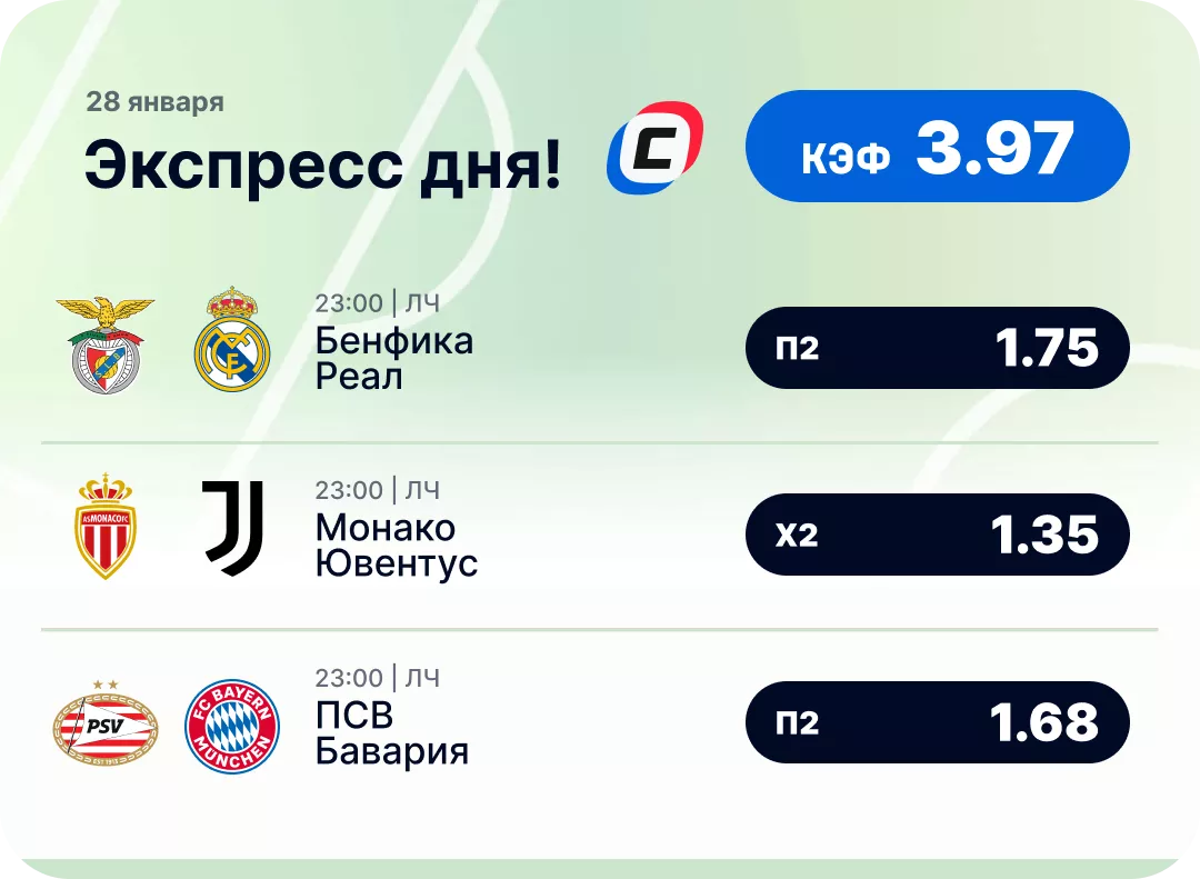 Футбольный экспресс дня на 28 января №2