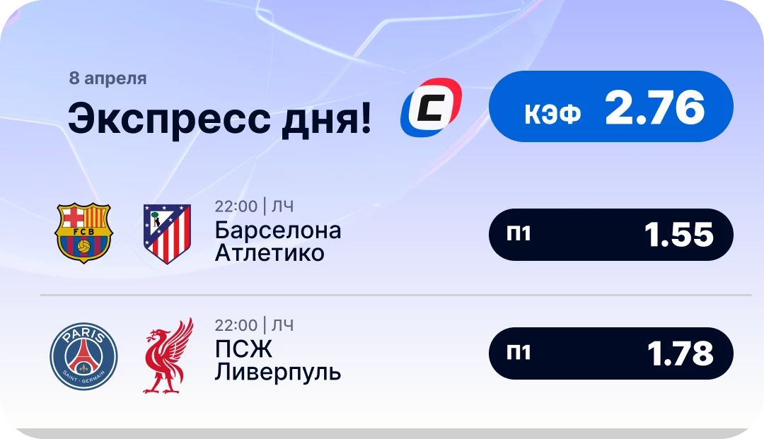 Экспресс дня на 8 апреля на Лигу чемпионов