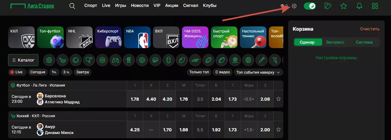 Привязка банковской карты к БК Лига Ставок
