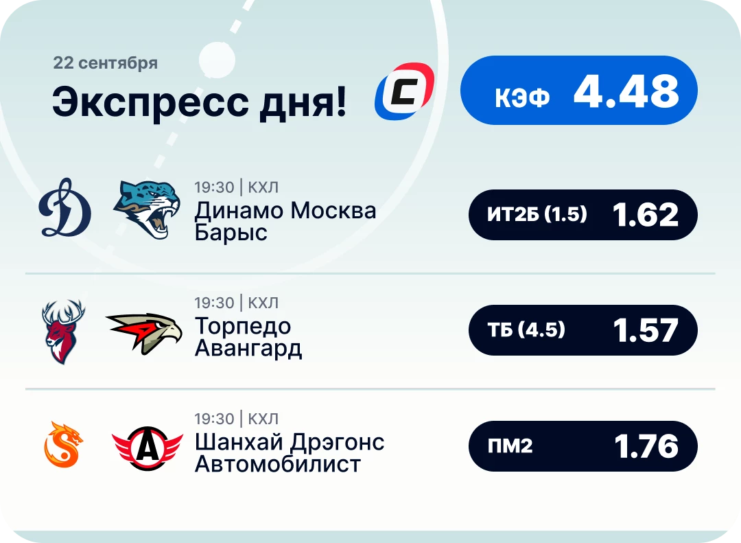 Хоккейный экспресс дня на 22 сентября