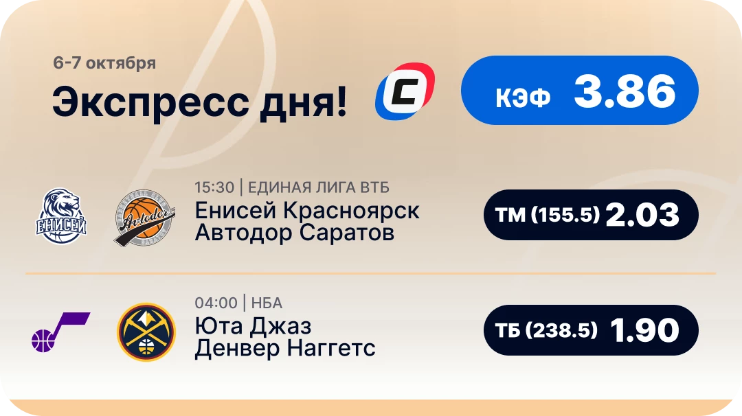 Экспресс на баскетбол на сегодня Хоккейный экспресс дня на 6 октября