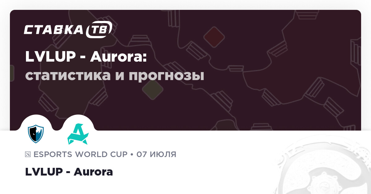Level UP — Aurora Gaming: прогноз 07.07.2026 на Esports World Cup 2026 - Ставка ТВ