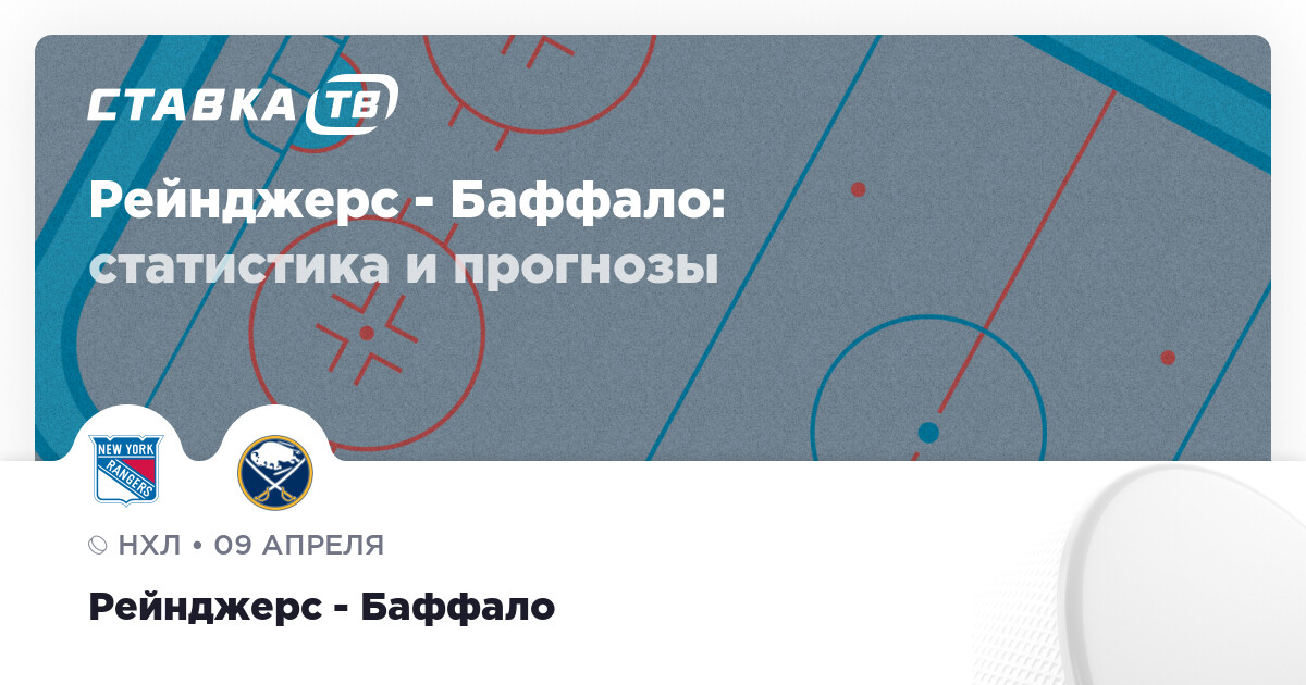 Рейнджерс — Баффало: прогноз на матч НХЛ 9 апреля 2026