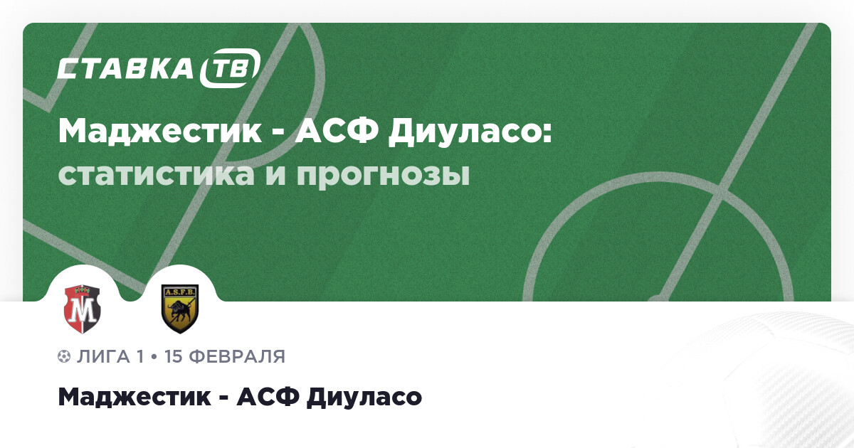 Маджестик — АСФ Диуласо: прогнозы 15 февраля 2026 | СТАВКА ТВ