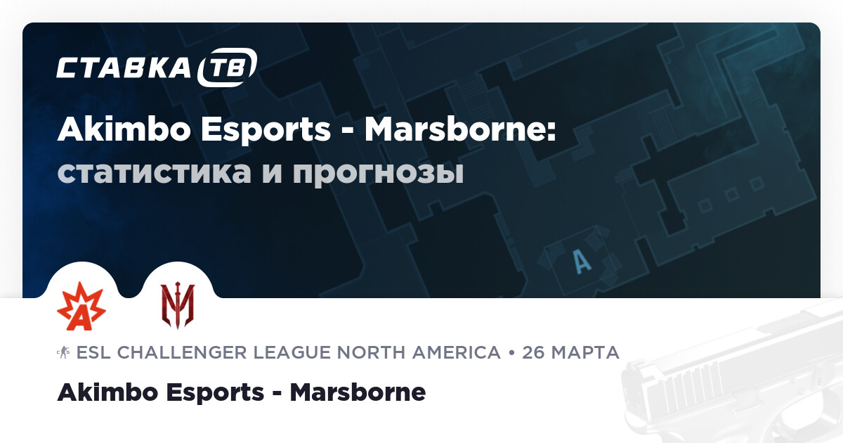 Akimbo Esports — Marsborne: прогнозы 26 марта 2025 | СТАВКА ТВ