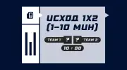 Исход 1х2 (1-10 минут)