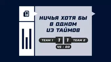 Ничья хотя бы в одном из таймов в футболе Ничья хотя бы в одном из таймов в футболе