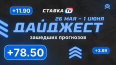 Дайджест СТАВКА TV по зашедшим прогнозам (26 мая – 1 июня)