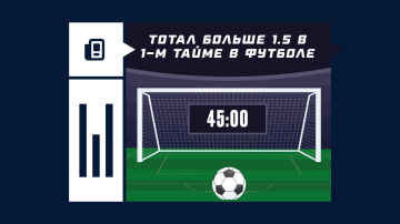 Тотал больше 1.5 в первом тайме в футболе